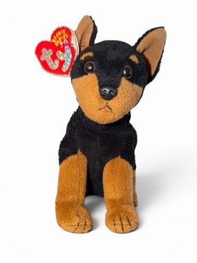 Ty Beanie Baby BB 2.0 TROOPER the Doberman Dog 7" with TAGS Vintage Retired 2008